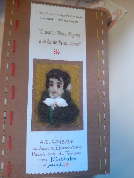 Giovanni Maria Angioy nella copertina del libro realizzato con lana di pecora