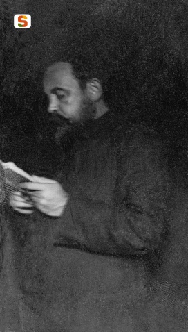 Il poeta Sebastiano Satta in una foto del grande pittore Antonio Ballero (Sardegna Digital Library)