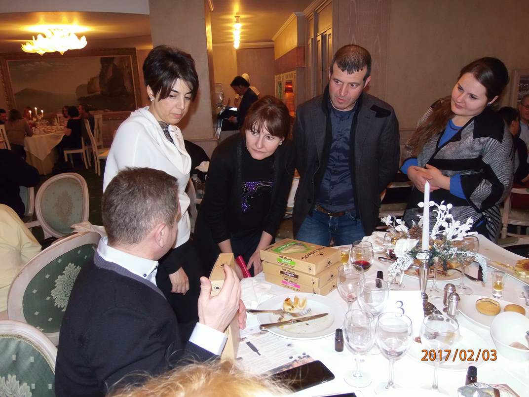 I titolari del panificio olianese durante il viaggio in Russia ad febbraio 2017