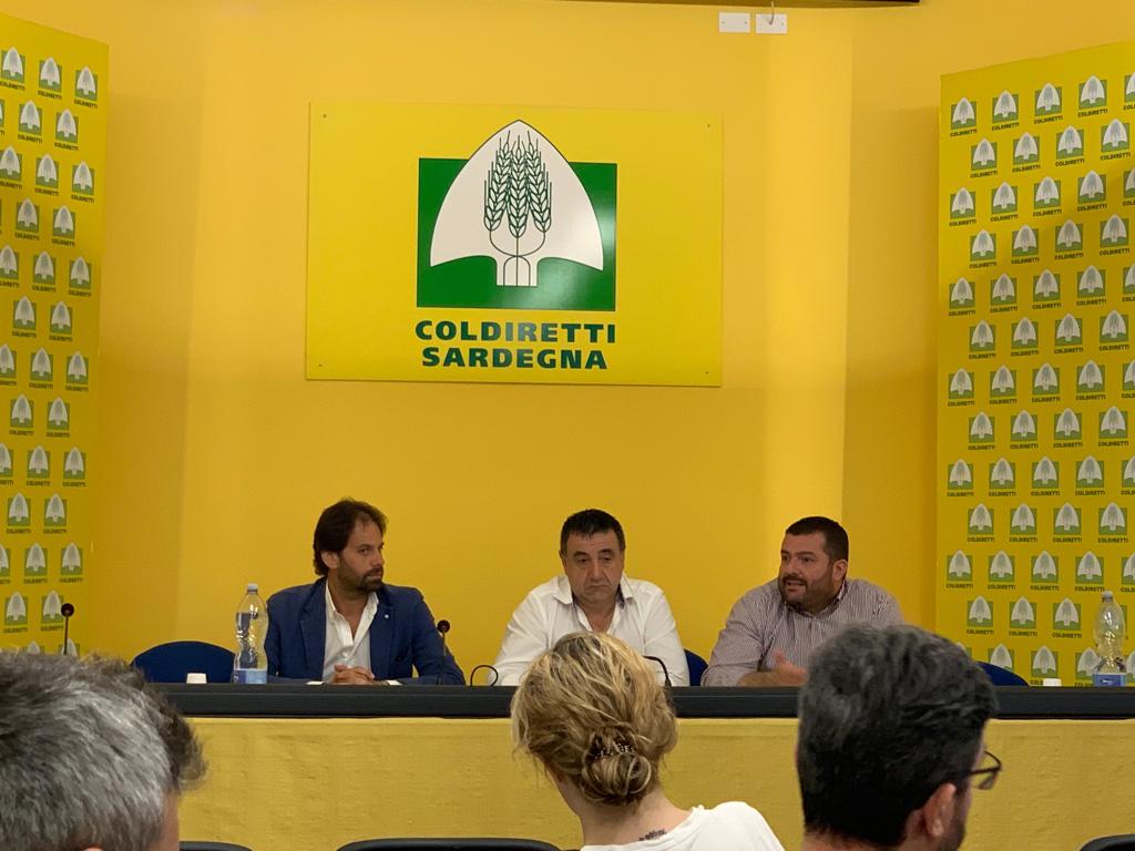 Da sinistra: Vito Savino (Casillo), Battista Cualbu e Luca Saba Coldiretti Sardegna