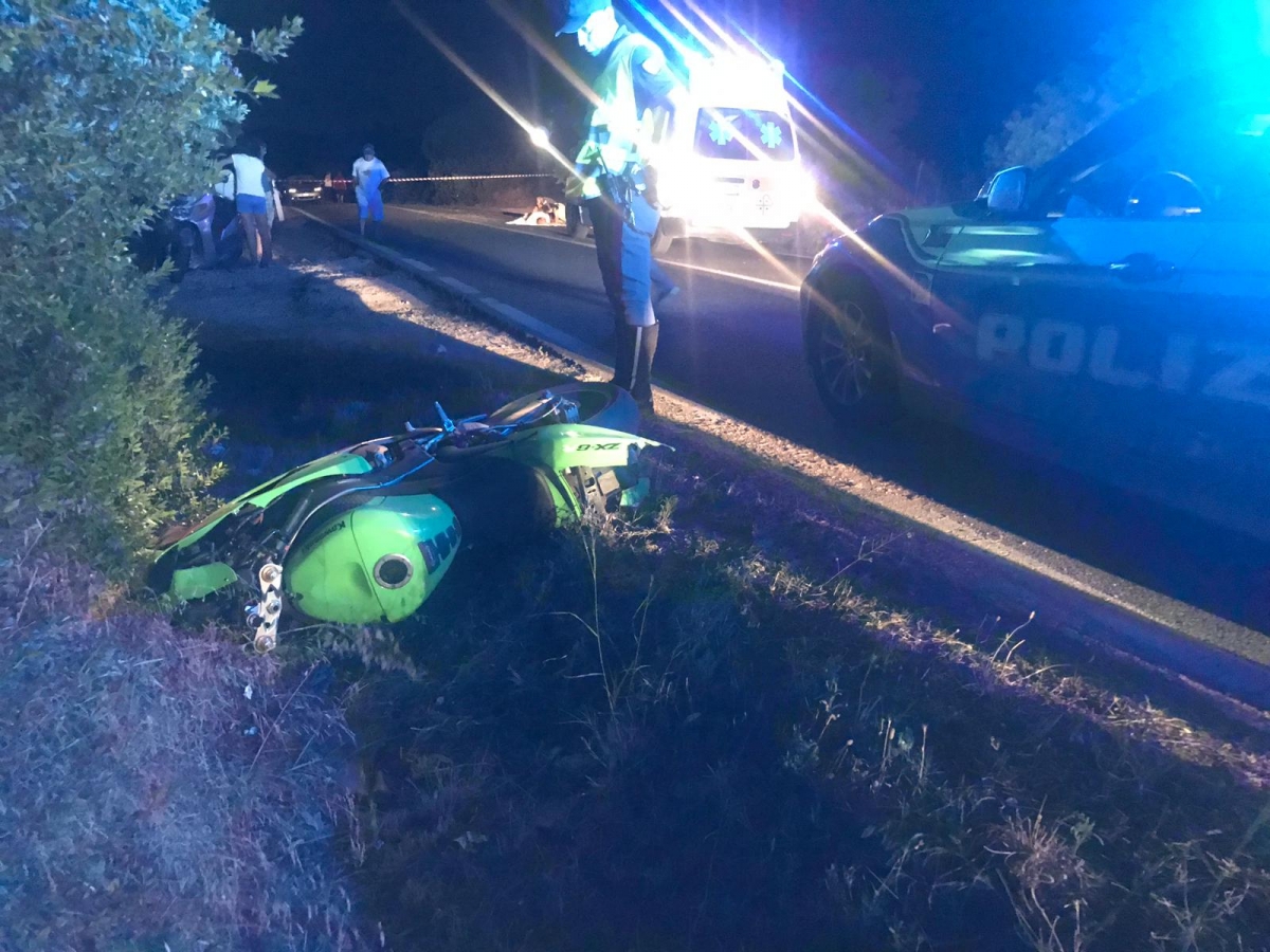 Il luogo dell'incidente in una foto della Polizia stradale